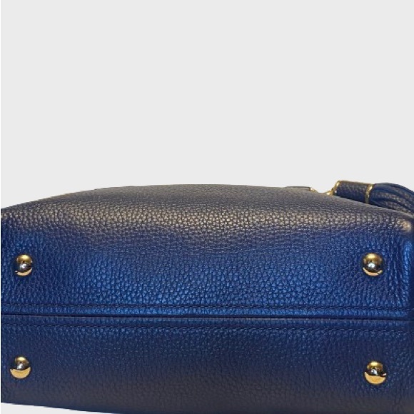 MICHAEL KORS Small Bedford Leather Tassel Satchel Navy - Picture 4 of 6